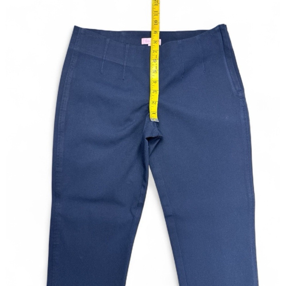 Lilly Pulitzer Blue Cotton Pants โ Faux Darts โ Side Zip โ Style 63423 โโ Size 4 - Picture 8 of 16